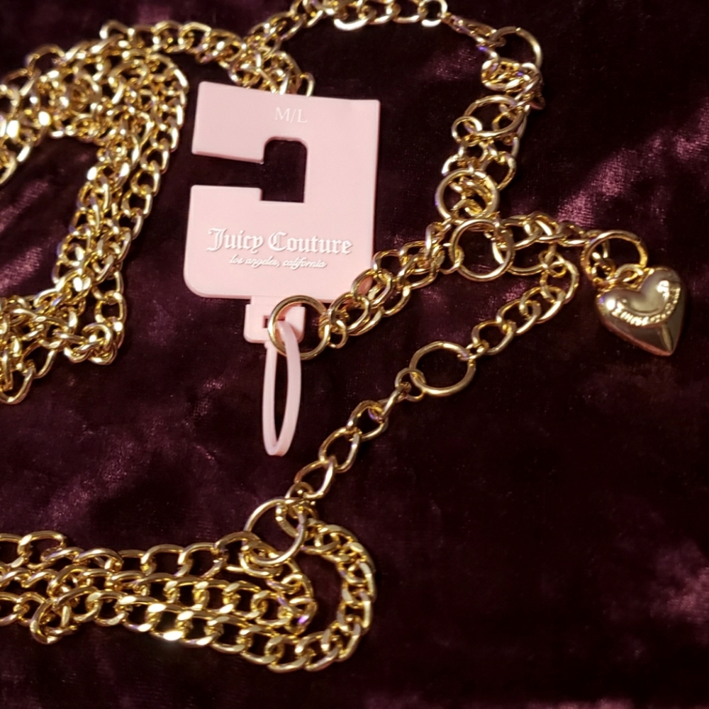 NWT Juicy Couture gold chain belt  SIZE med/lg